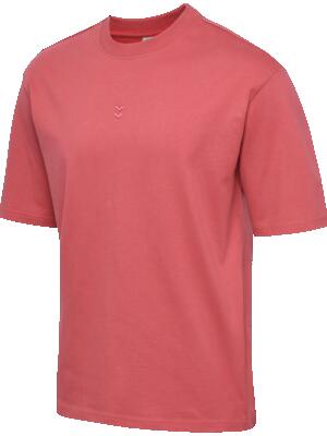 Hummel premium t-shirt korte mouw in biologisch katoen, ruimvallend – mineral