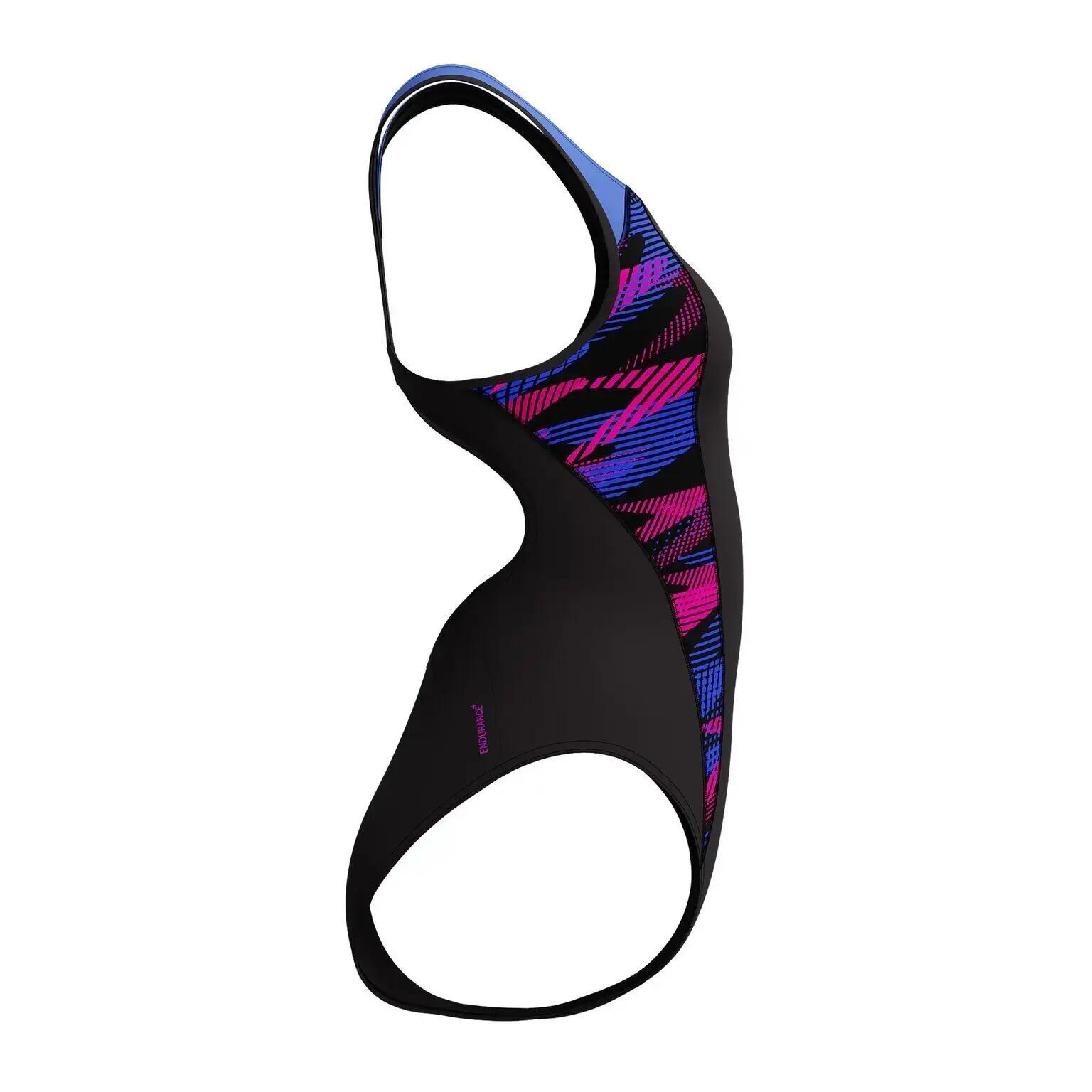 Maillot de bain Speedo Placement Laneback Zoom Boom Placement Noir / Bleu 7/7