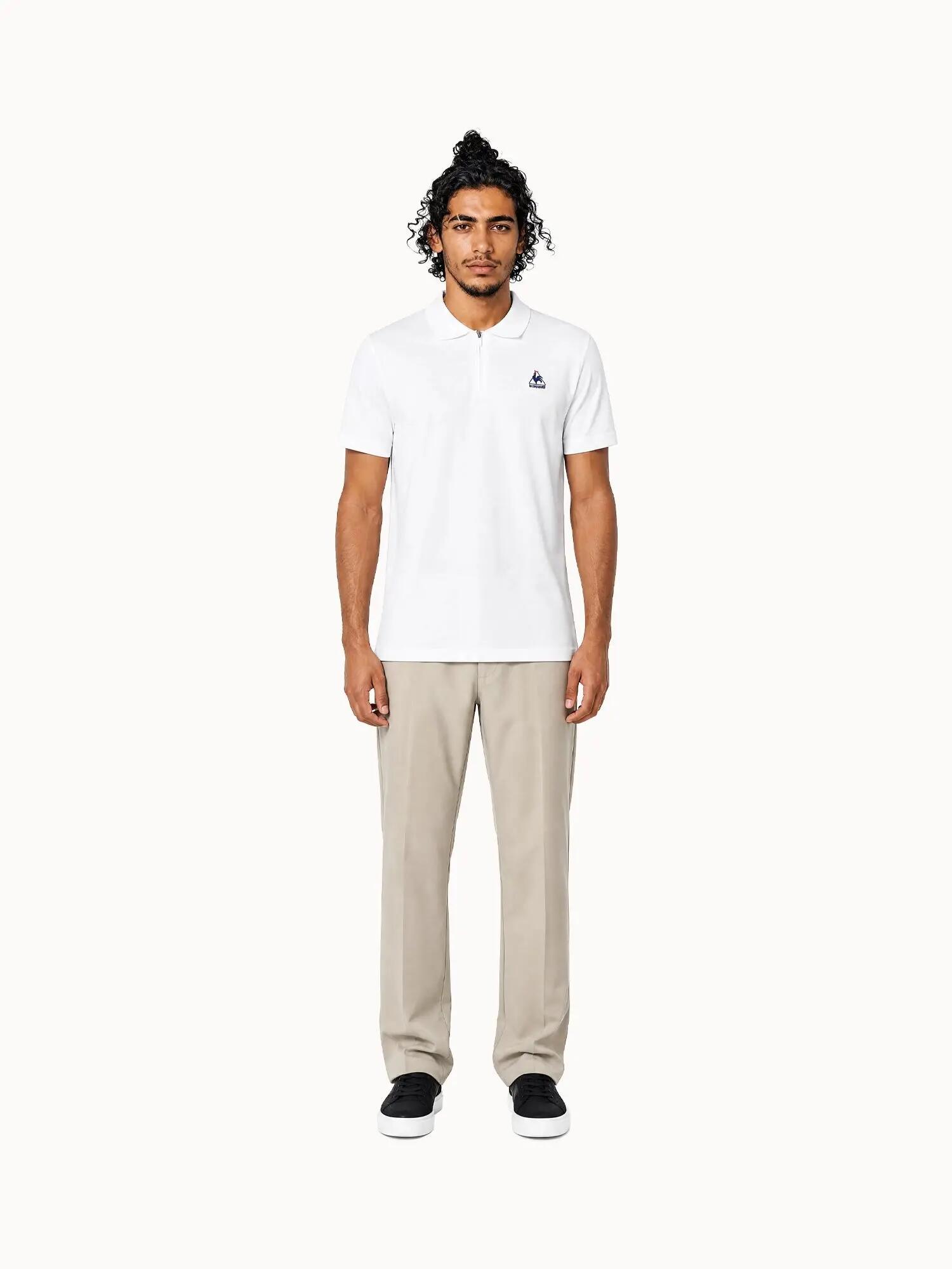 Polo demi-zippé en jersey de coton épais TRICOLORES 5/5