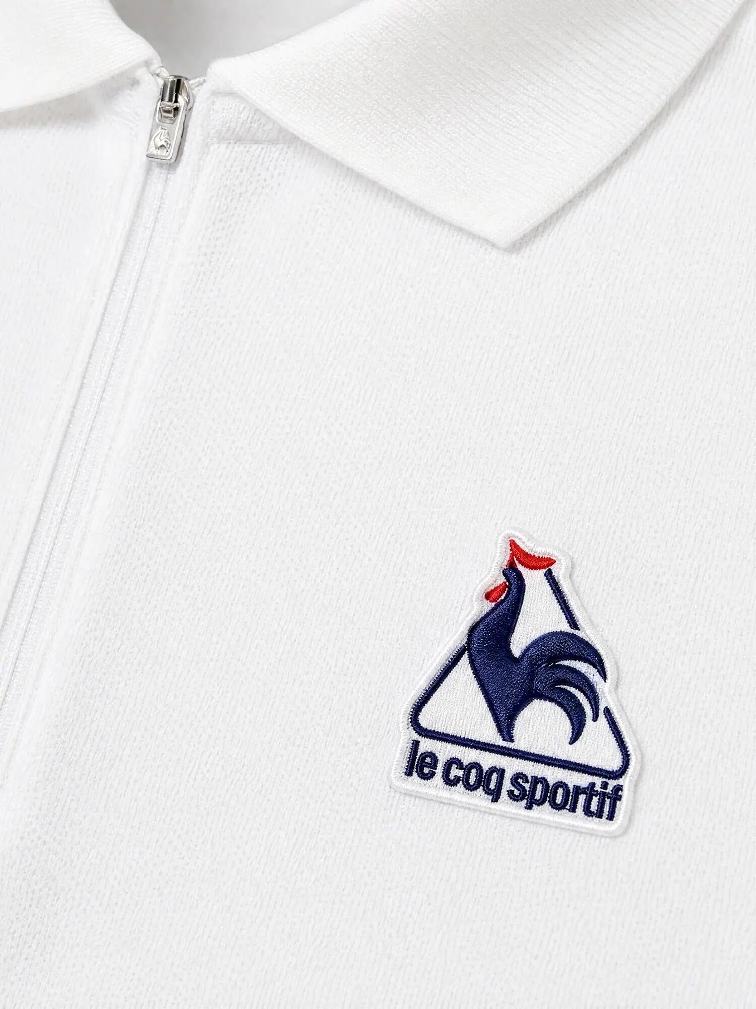 Polo demi-zippé en jersey de coton épais TRICOLORES 4/5
