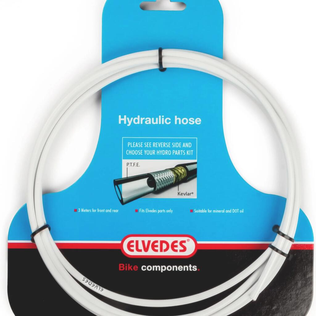 Elvedes Hydraulic Pipe with PTFE Lining and Kevlar Protection - White (3 Meters)