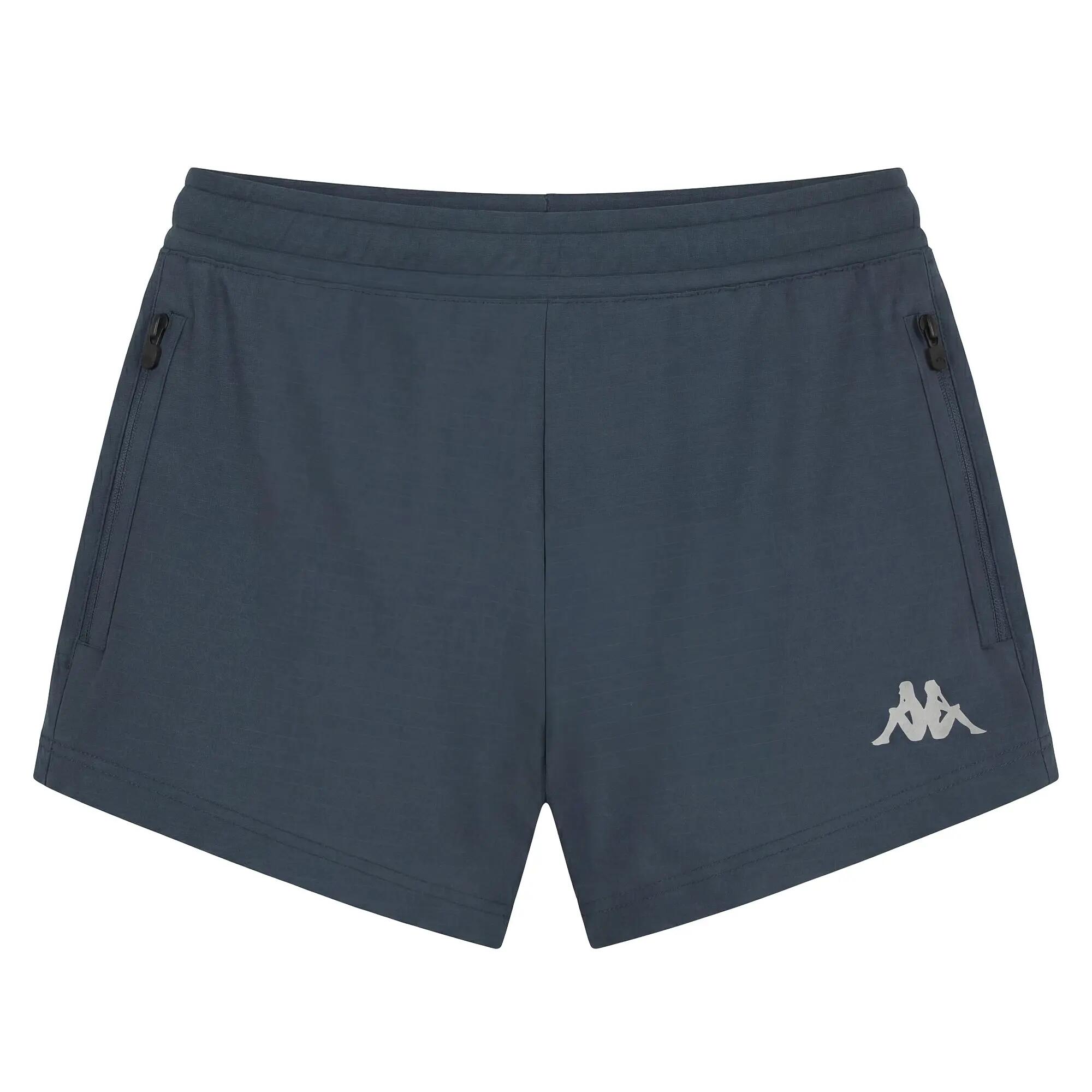 Pantaloncini sportivi da donna in poliestere blu da running 2/5