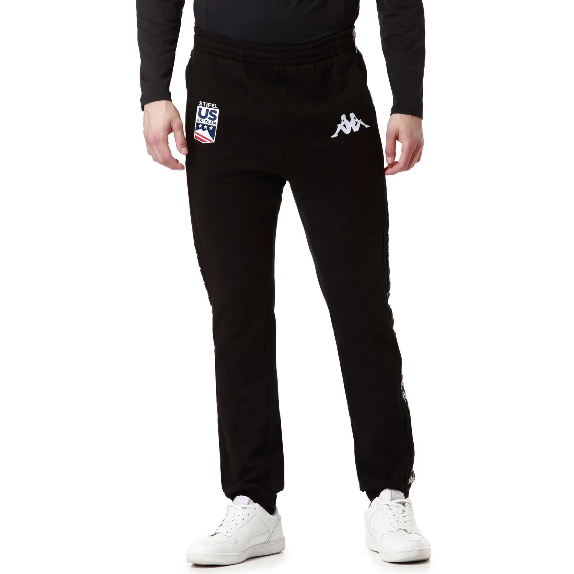Pantaloni tuta da uomo in cotone nero da sci 4/7