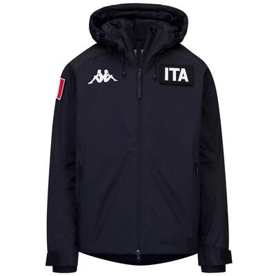 Giubbotto da uomo donna in nylon blu da sci