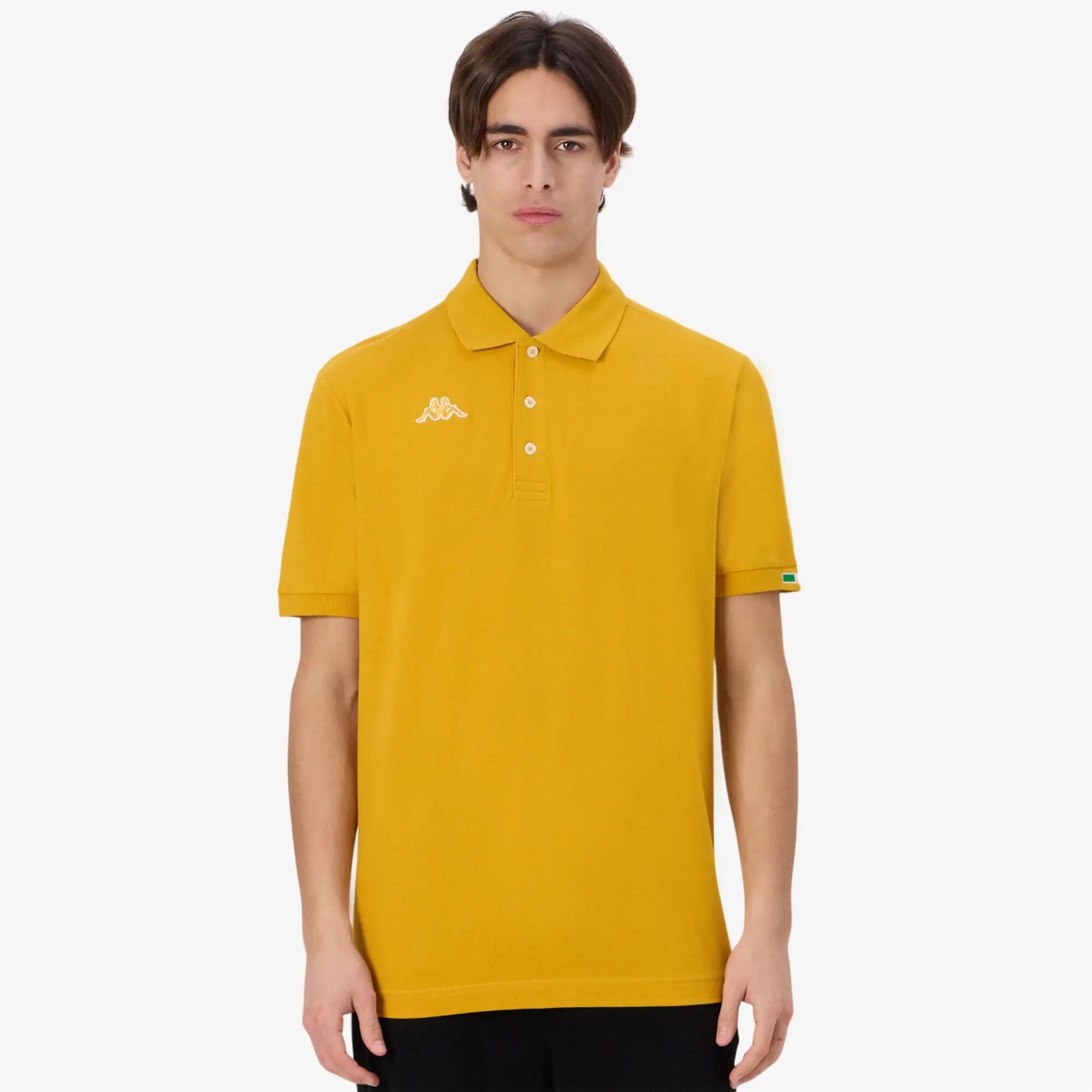 Polo da uomo in cotone giallo da sportivo 4/7