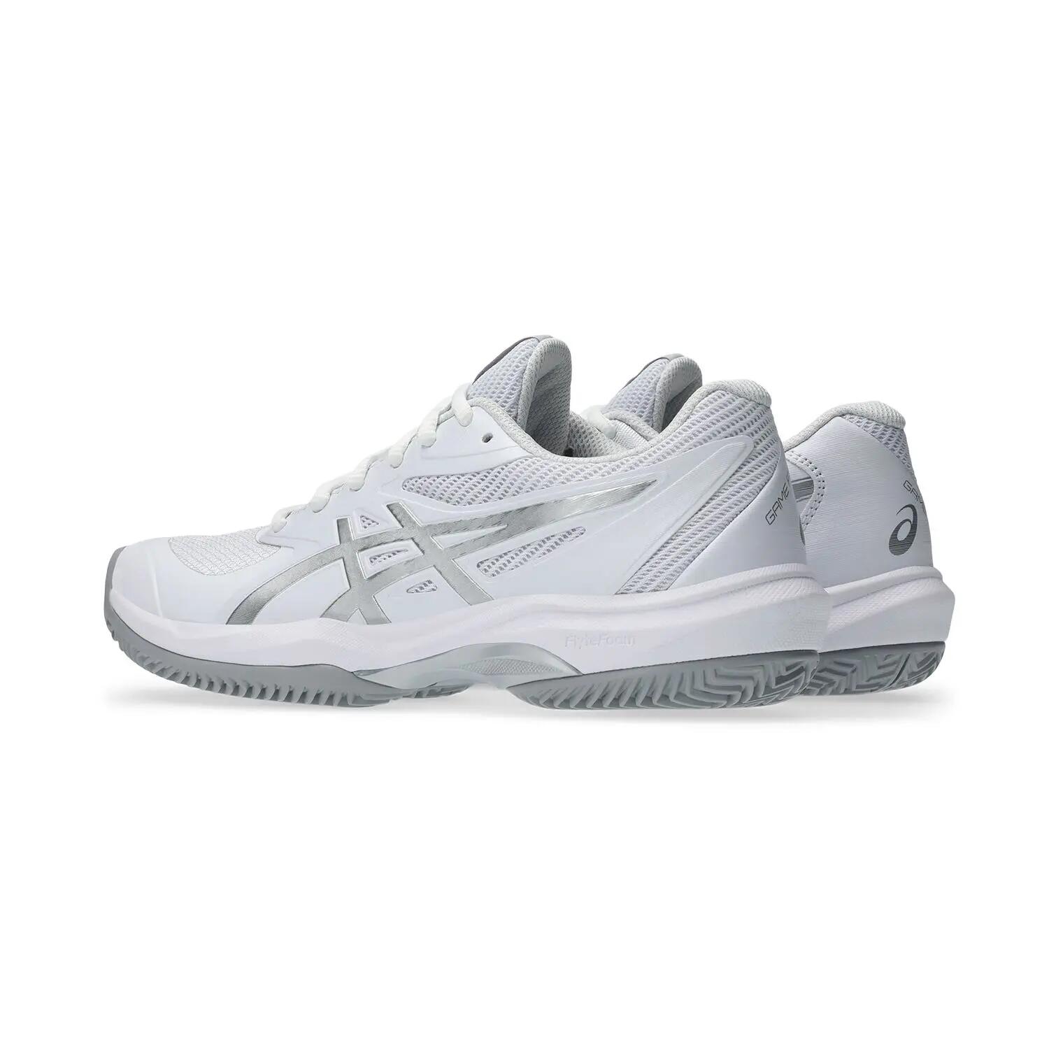 Tênis Asics Game FF Clay Branco Prata Feminino 3/7