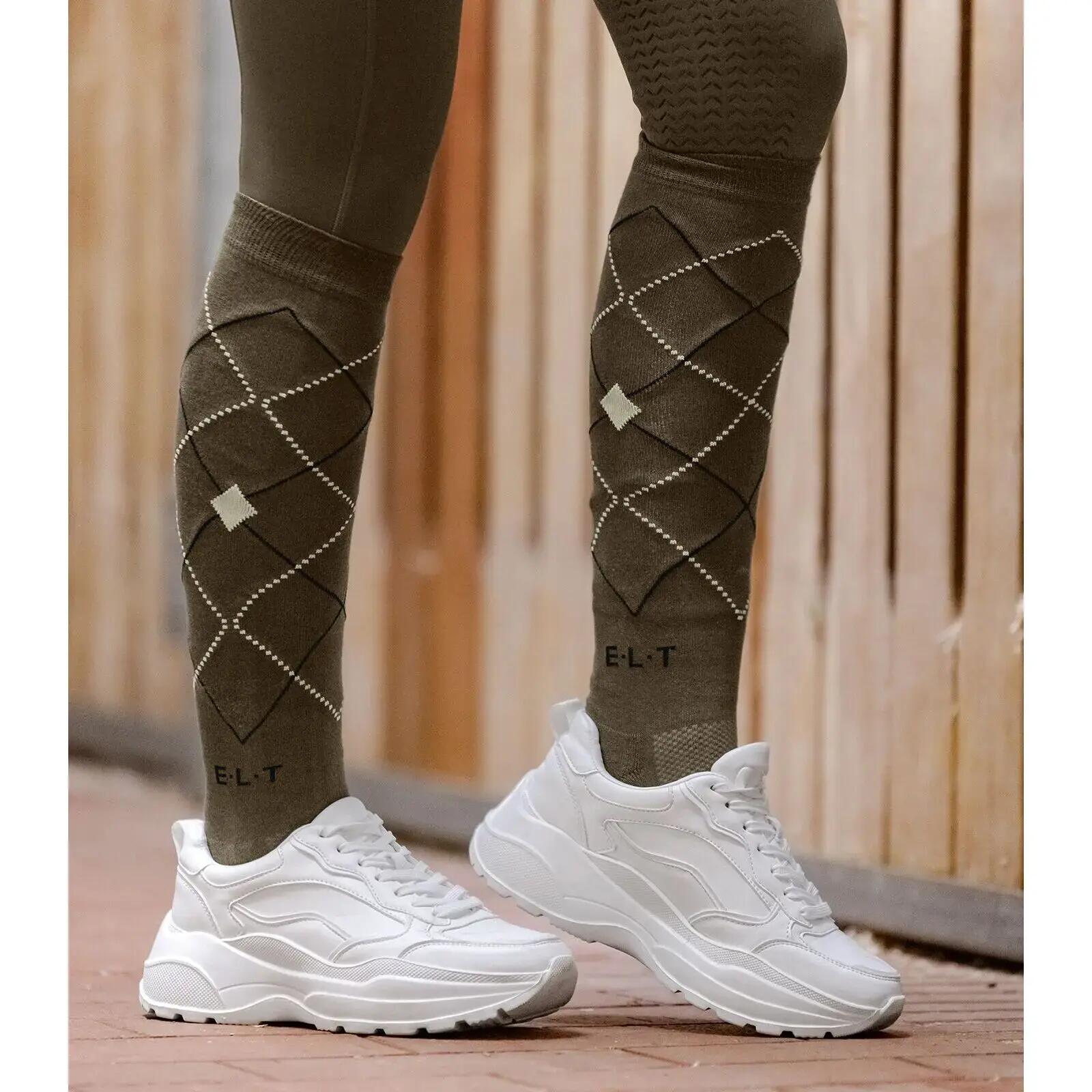 Calze da equitazione da donna ELT Argyle 2/3