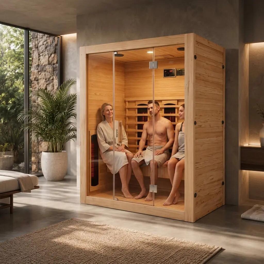 Sauna de infrarrojos para casa 3 personas 3/7