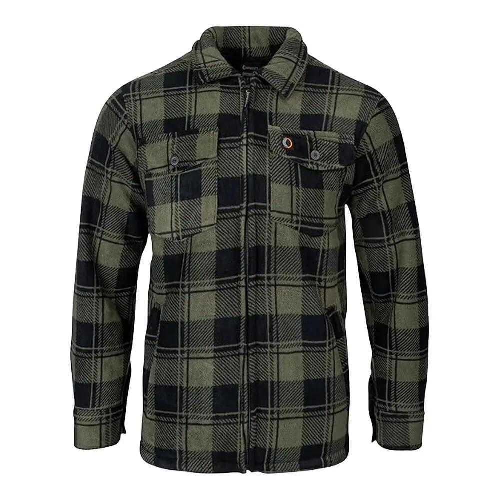 Speero Mens Checked Sherpa Fleece Lined Shirt