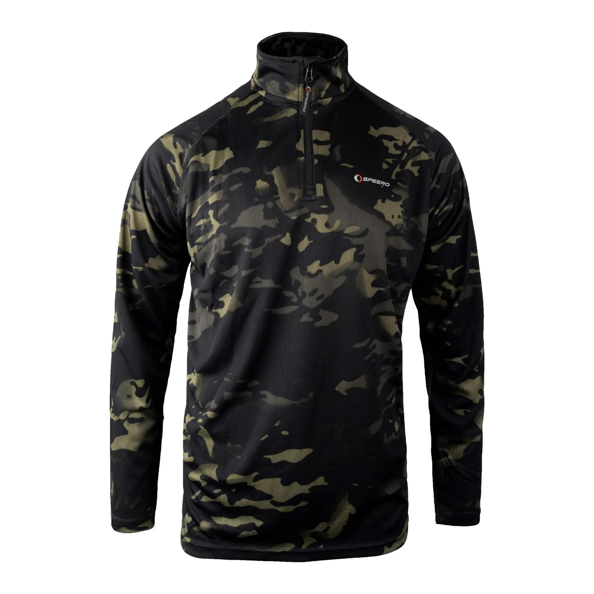 Speero Mens Armour Camo Quarter Zip Midlayer