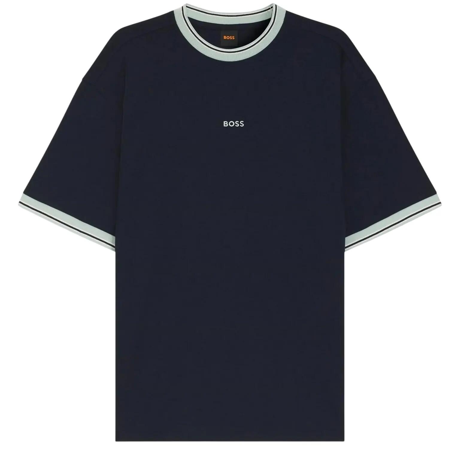 Boss Mens Stripe Detail Short-Sleeved T-Shirt