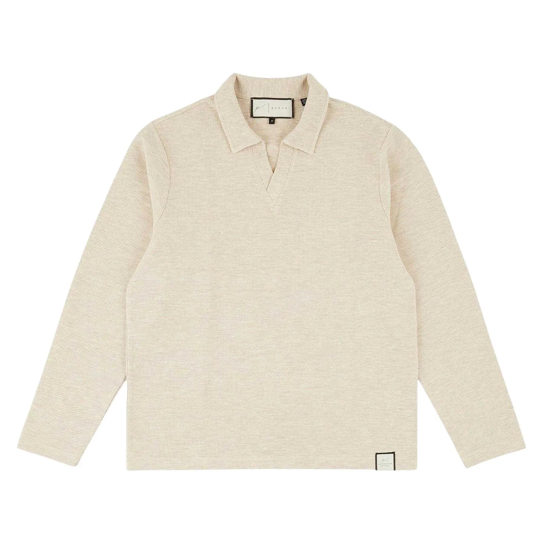 Prevu Mens Altius Waffle Long-Sleeved Polo Shirt