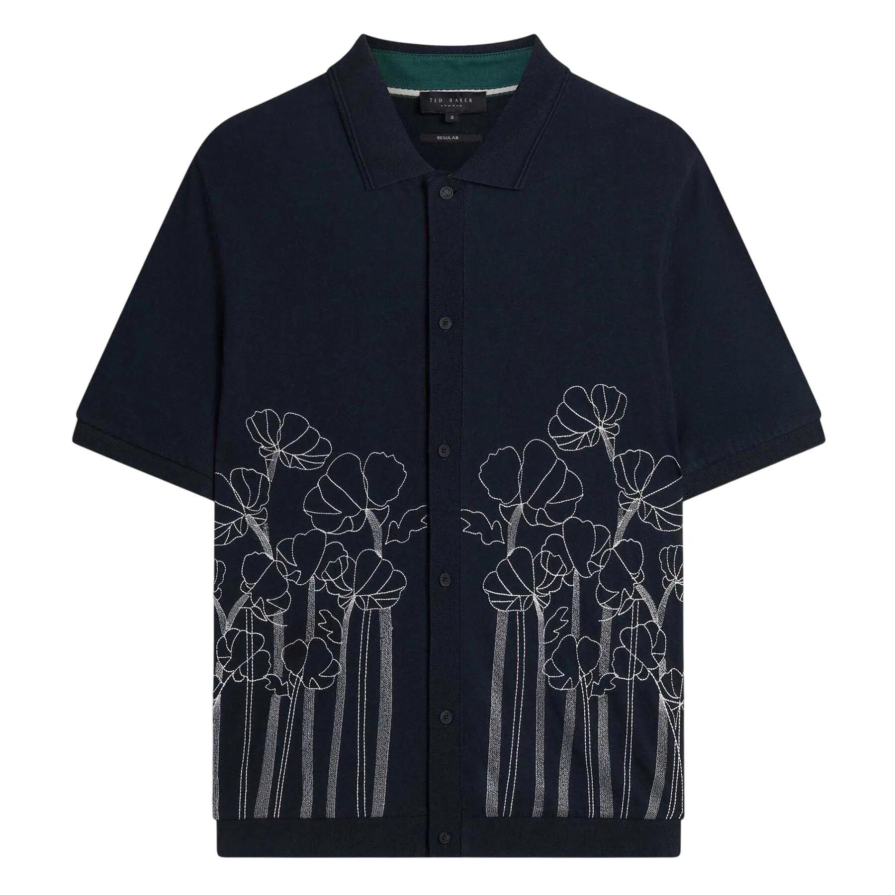 Ted Baker Mens Floral Short-Sleeved Polo Shirt