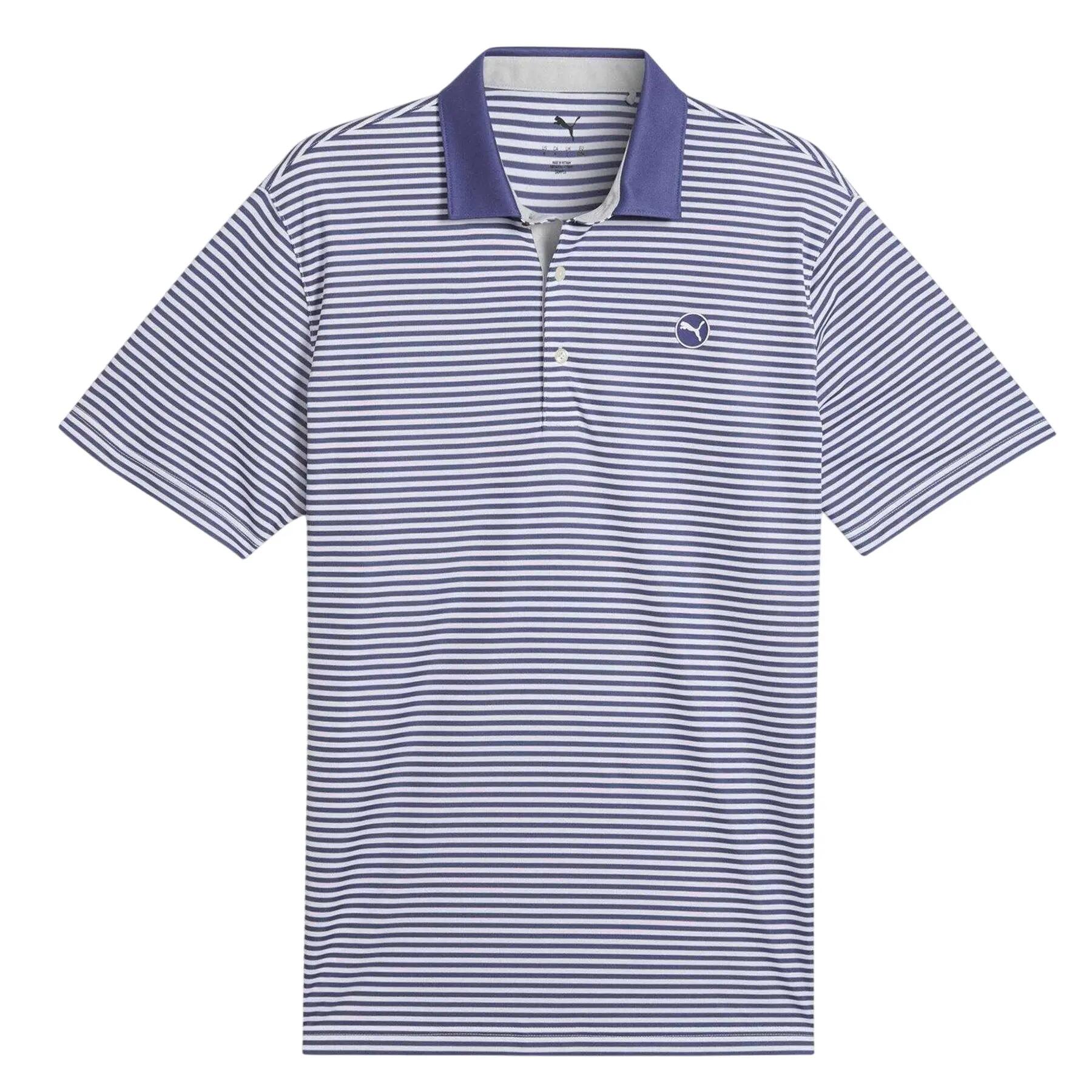 Puma Mens Pure 2.0 Striped Performance Polo Shirt