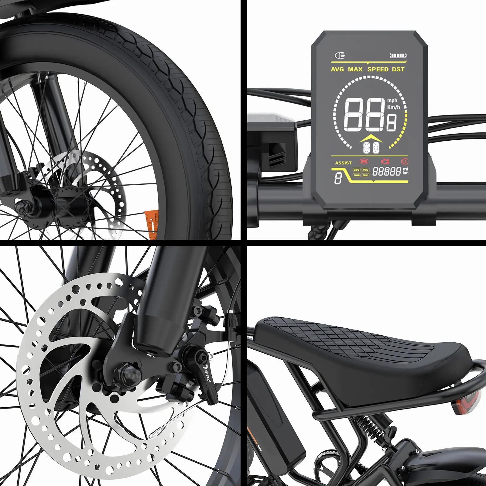 Elektrische fatbike 20" 48V 15Ah uitneembare accu BK29T 5/7