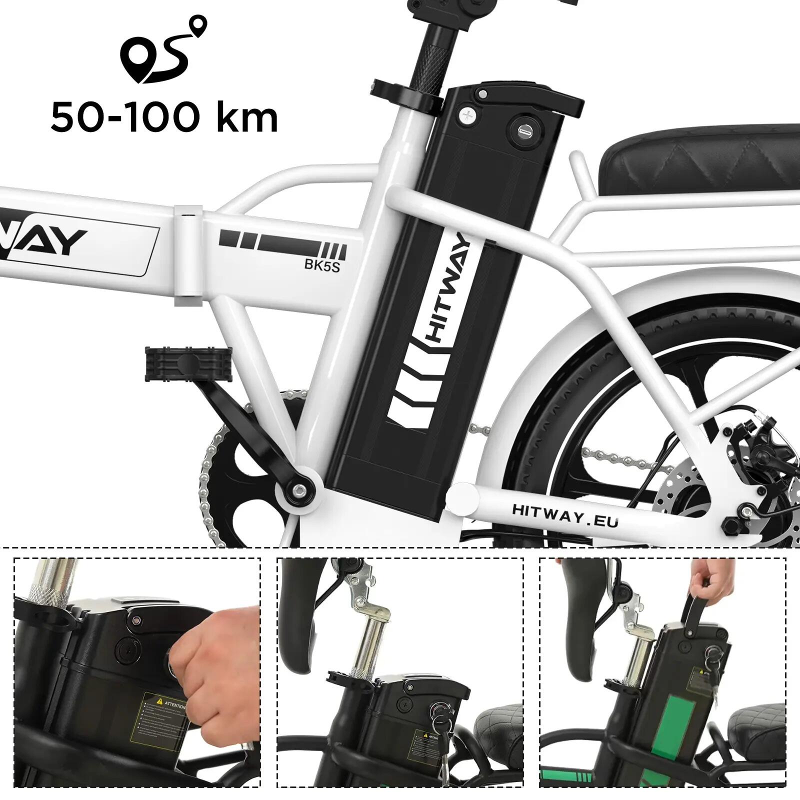 Vélo électrique pliant 16" 13ah 100km BK5 APP 5/8