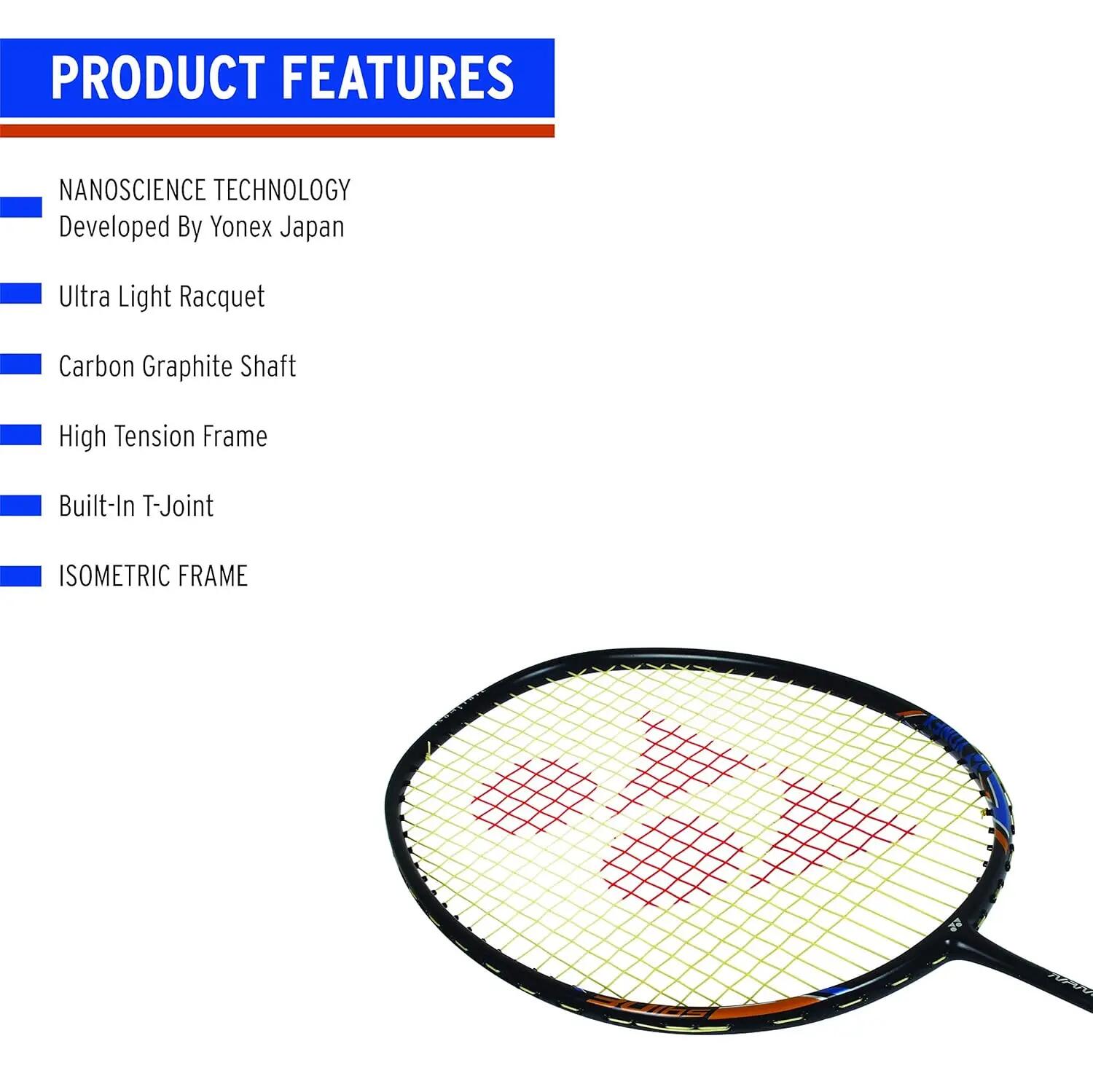 Yonex Nanoray Light 18i Graphite Badminton Racquet With Free Full Cover,77 Grams, 30 Lbs Tension, Black -  3