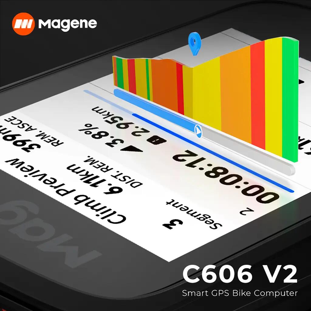 Magene C606 CV2 GPS Bike Computer -  3