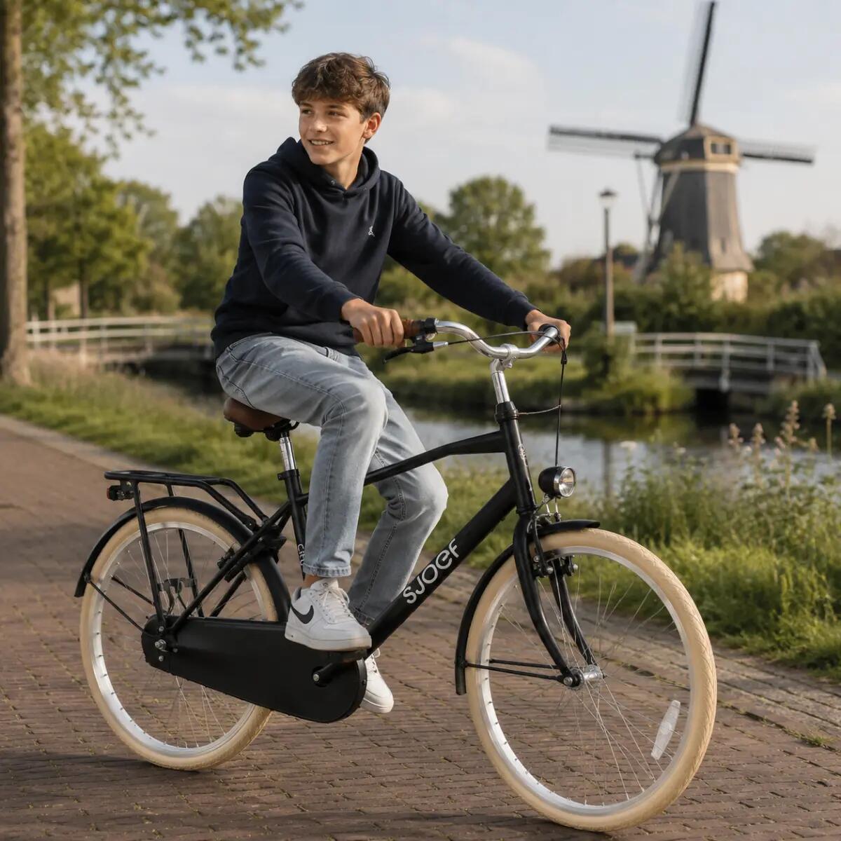 City Jongensfiets 26 inch - Kinderfiets 10-14 jaar - Fiets & Verlichting – Zwart 3/12