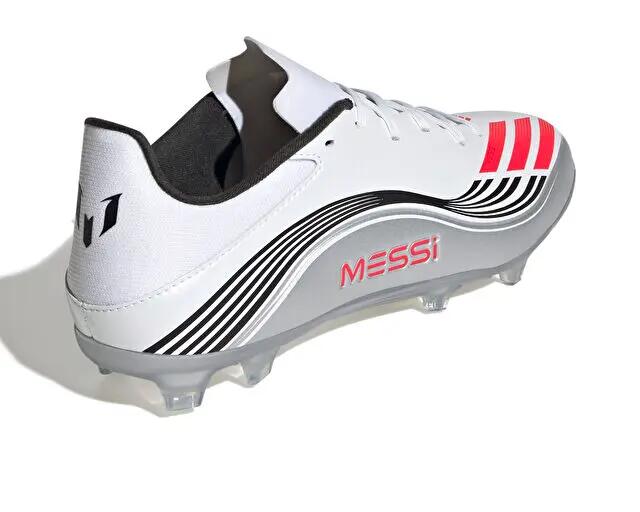 adidas F50 Messi League Fg/Mg Erkek Çoklu Çim Zemin Kramponu JP7446 Beyaz 5/5