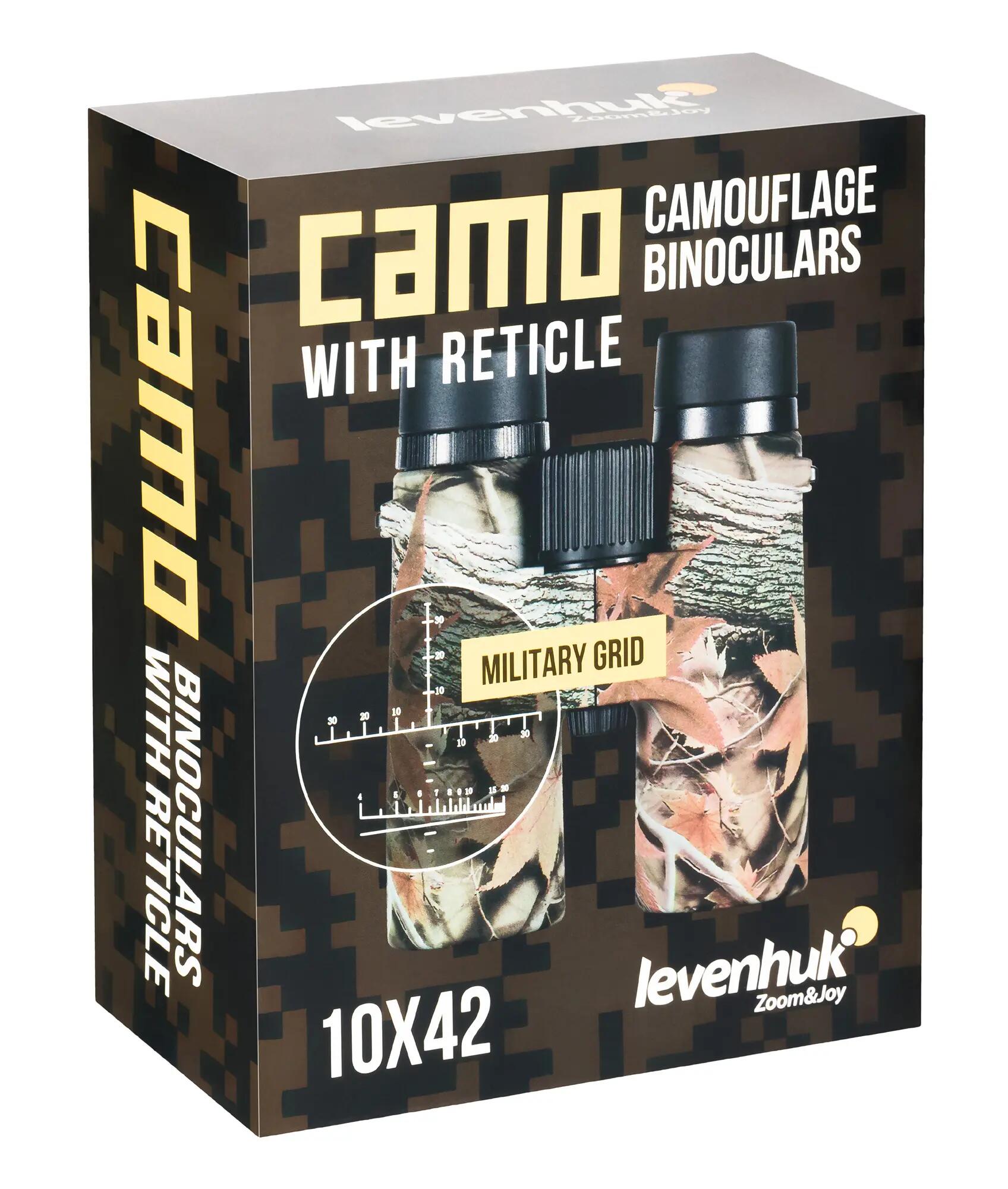 Levenhuk Camo 10x42 verrekijker met dradenkruis - creme 13/13