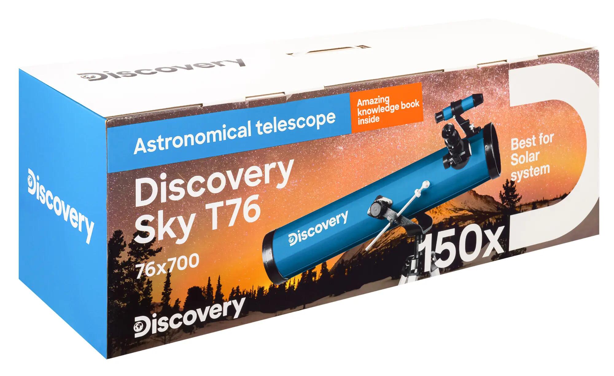 Telescopio Levenhuk Discovery Sky T76 con libro in bulgaro 14/14