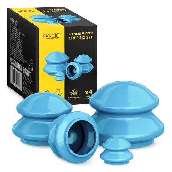 Gummi Schröpfgläser Set 4 Stück für Massage 4FIZJO PRO+