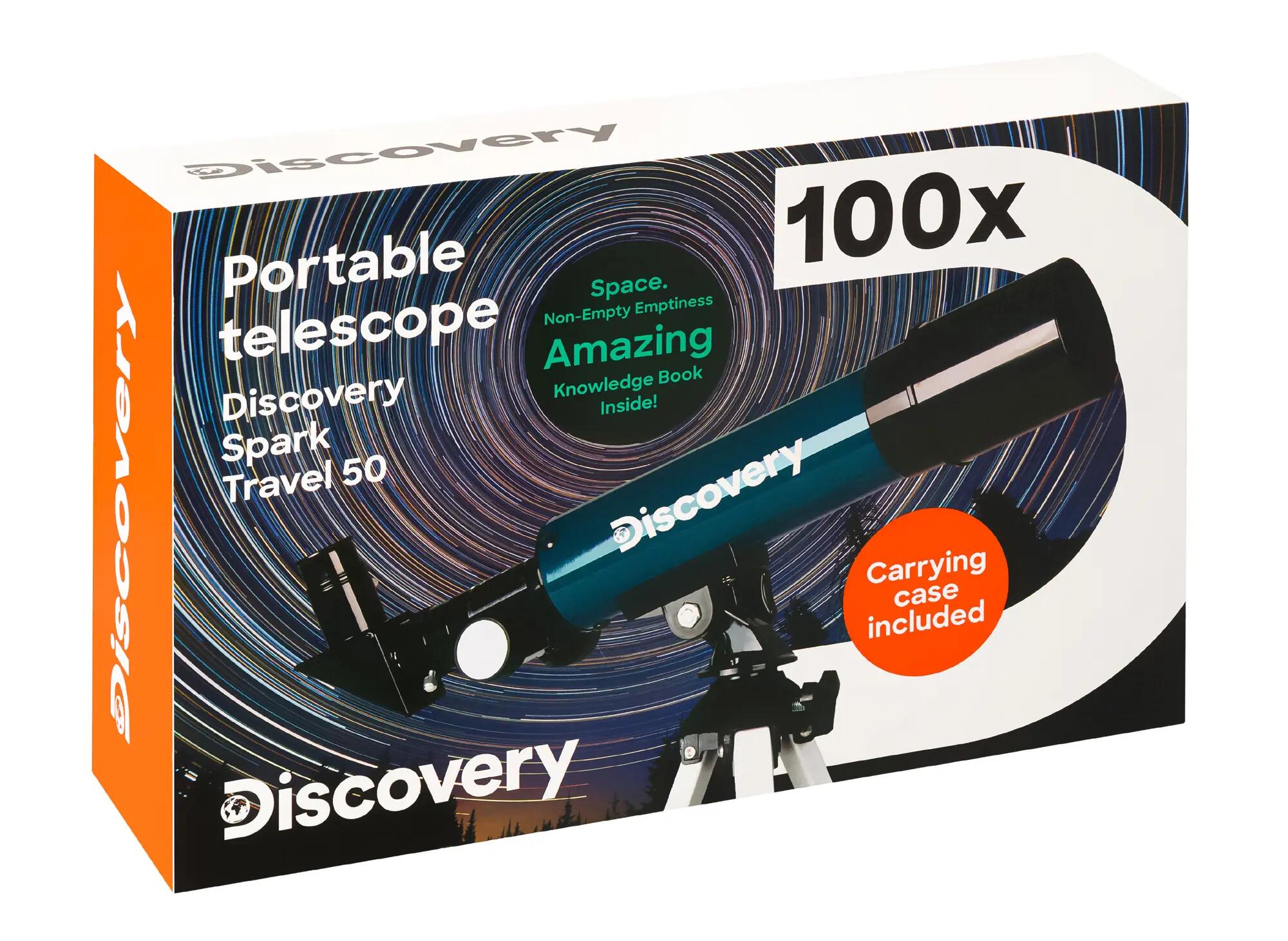 Telescopio Levenhuk Discovery Spark Travel 50 con libro in italiano 12/12