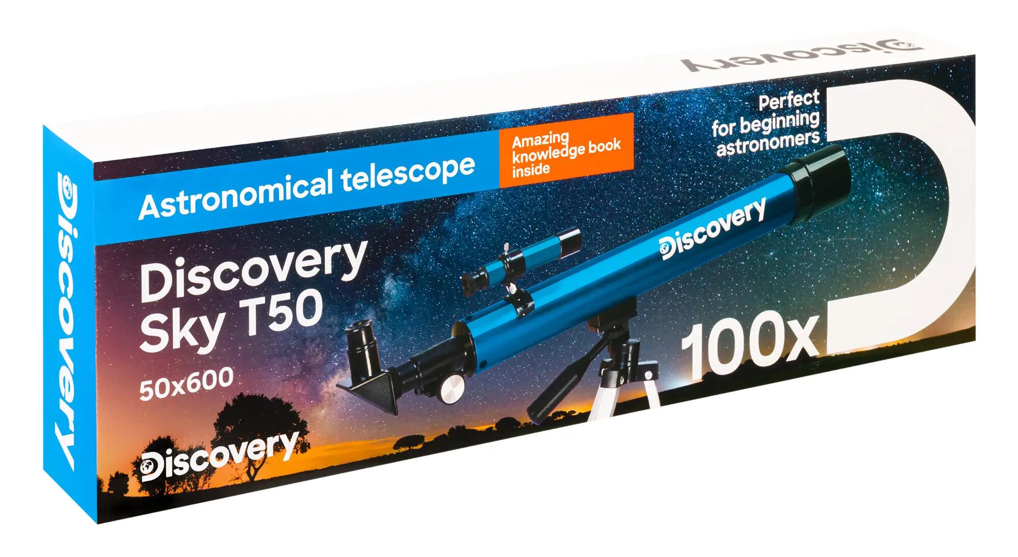 Telescopio Levenhuk Discovery Sky T50 con libro in bulgaro 13/13