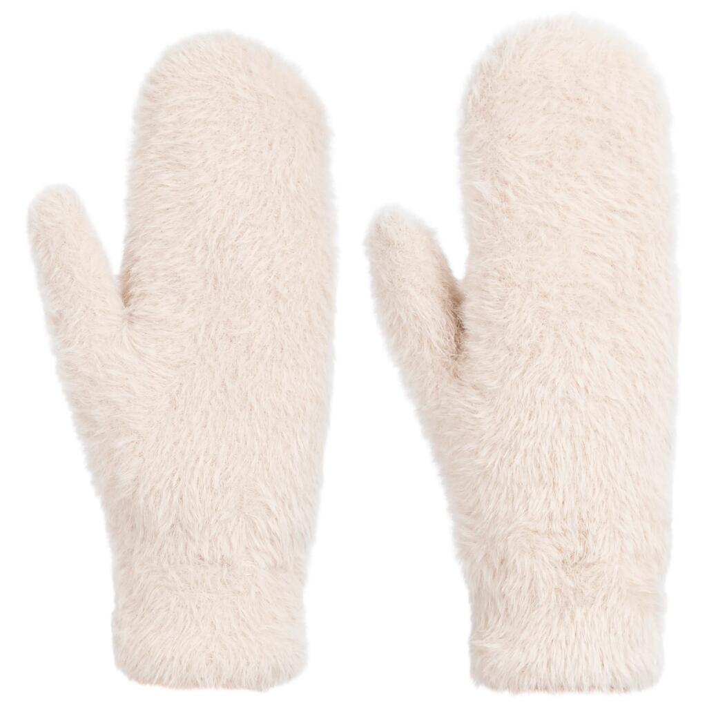 WoMens Knitted Ski Mitts Fitted Cuff Short Fur Pile Lining Seth