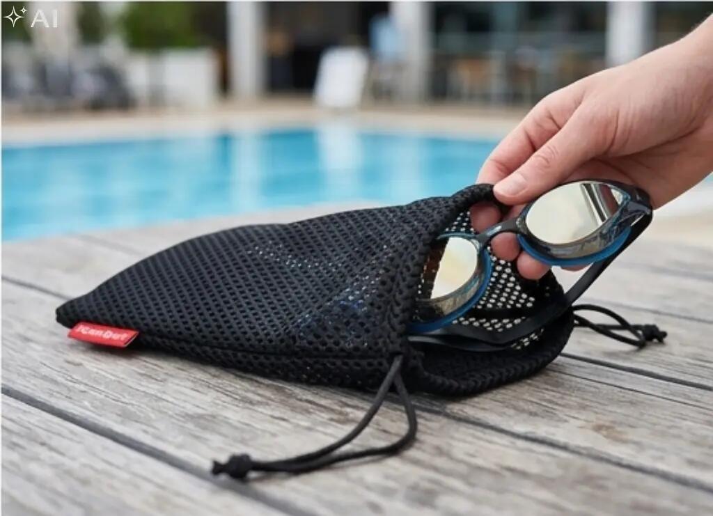 Woreczek etui saszetka na okularki pływackie siateczka Aqua-Sport Mesh Bag 5/7