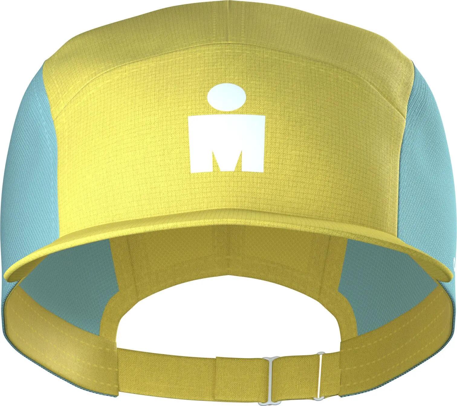 Casquette Compressport 5 Panel Ironman 2026 Jaune/Gris/Bleu 3/4