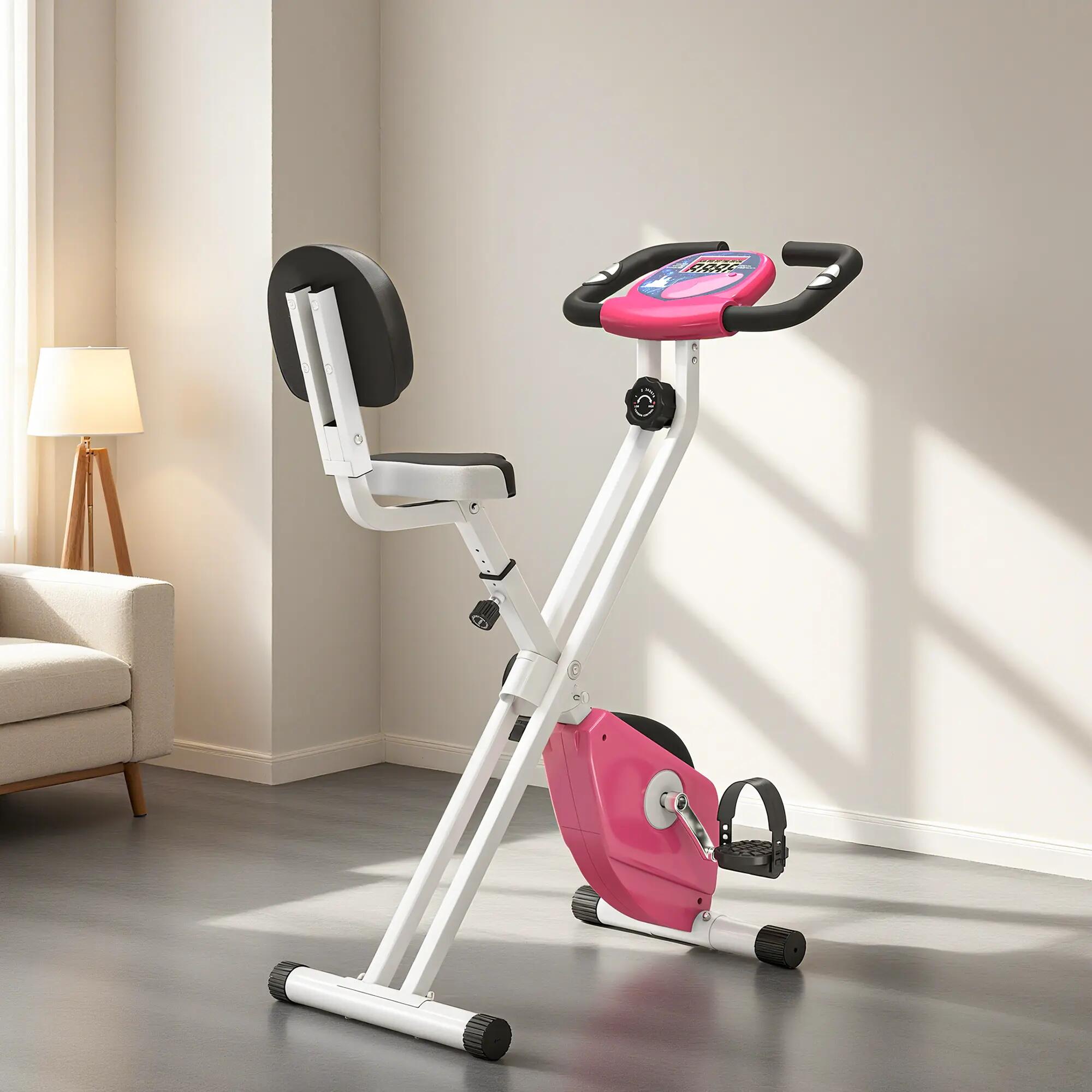 Vélo d'appartement pliable en acier, vélo magnétique pliable avec hauteur 3/9