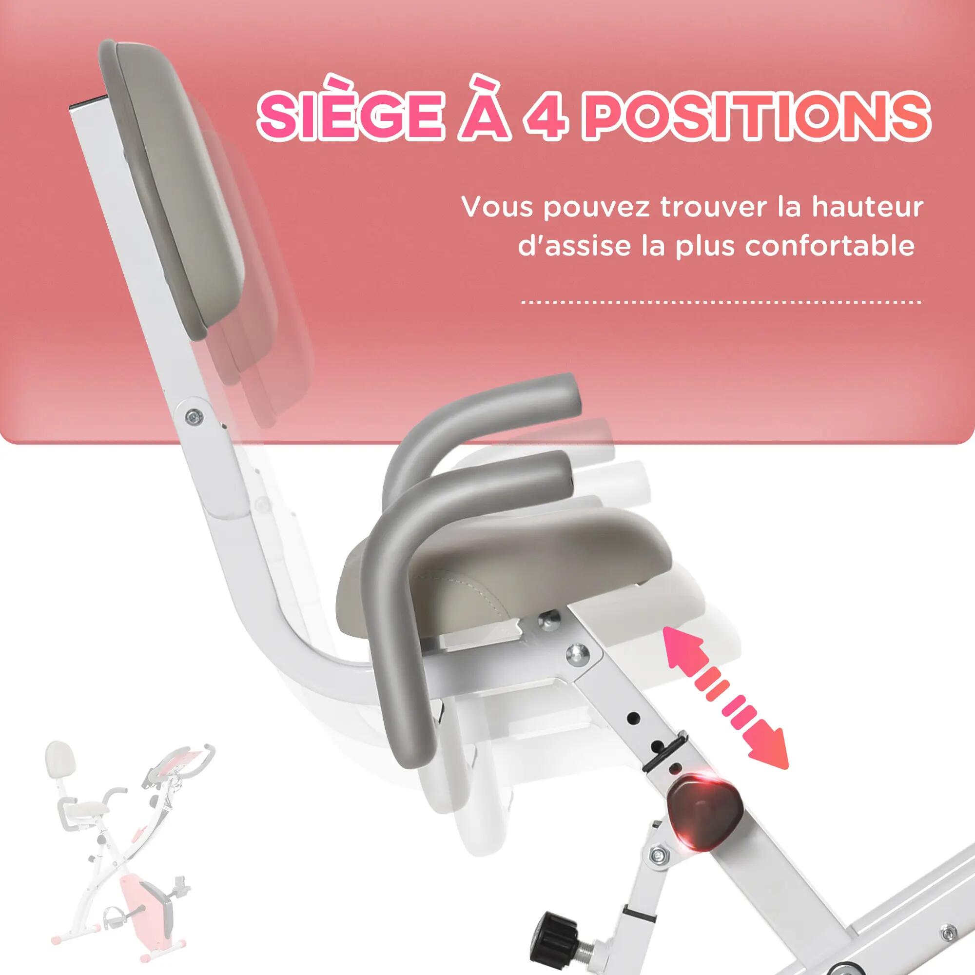 Vélo d'appartement pliable pour adultes, 8 niveaux de résistance magnétique 7/9
