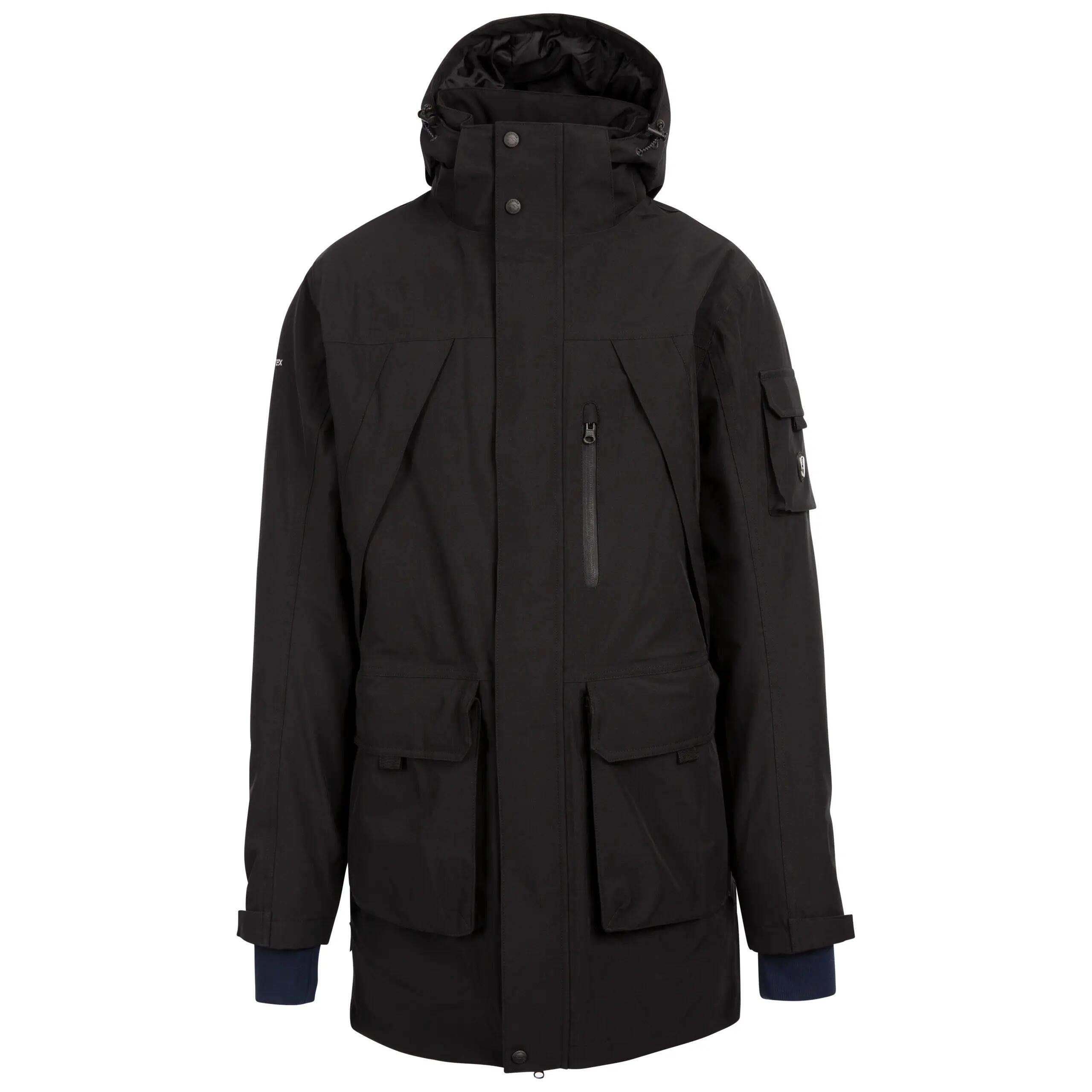 Mens Waterproof Hooded Long Length Jacket With Zipped Pockets Pelsall 1/5