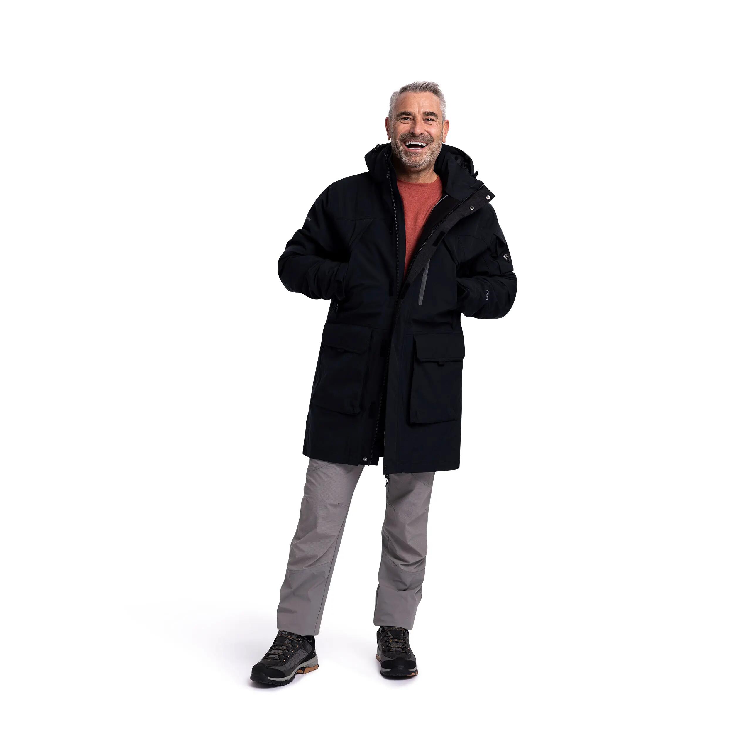 Mens Waterproof Hooded Long Length Jacket With Zipped Pockets Pelsall 3/5