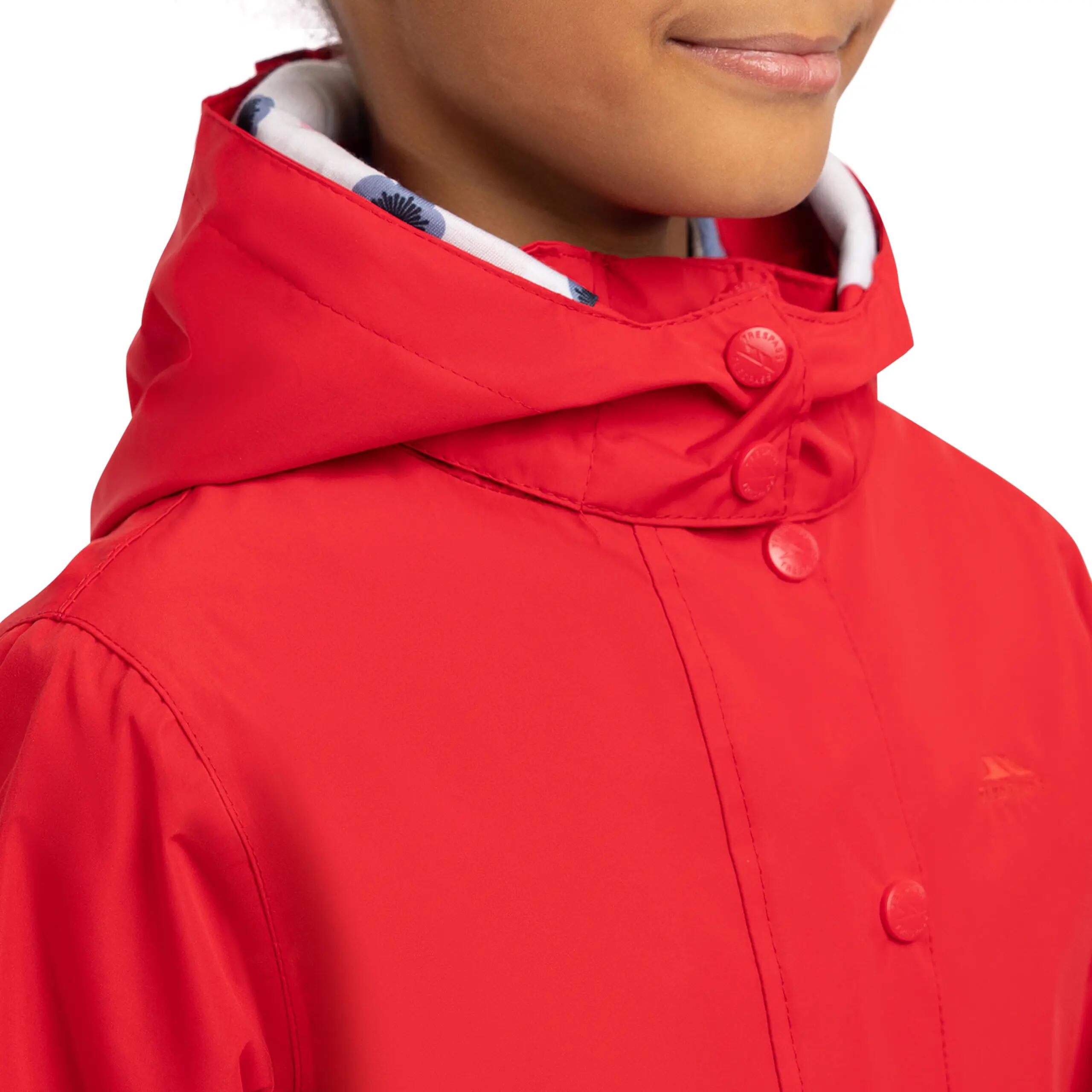 Girls Waterproof Windproof Hooded Long Jacket Drizzling 4/5