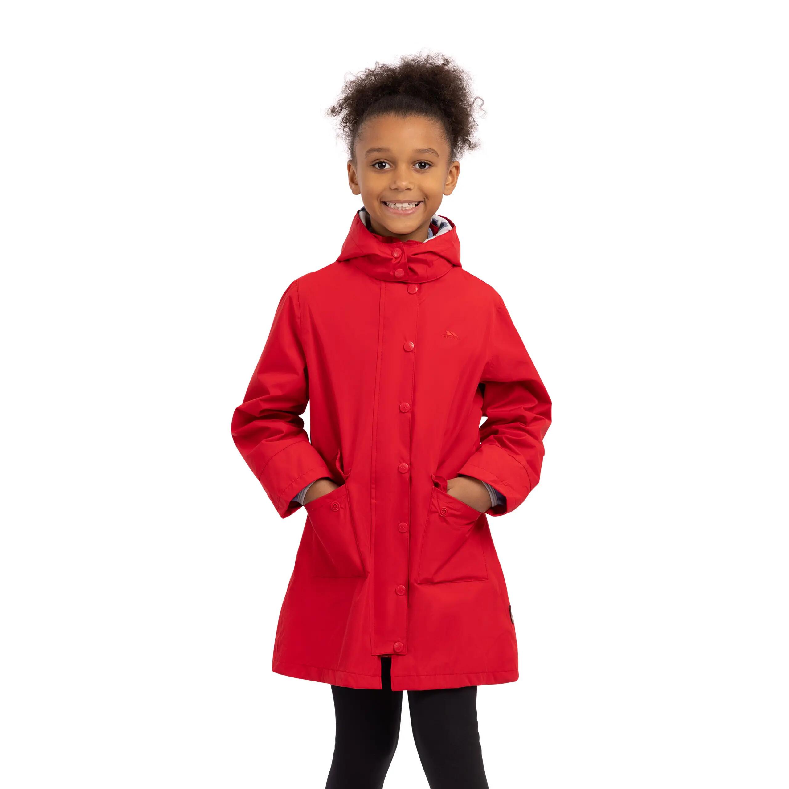Girls Waterproof Windproof Hooded Long Jacket Drizzling 2/5