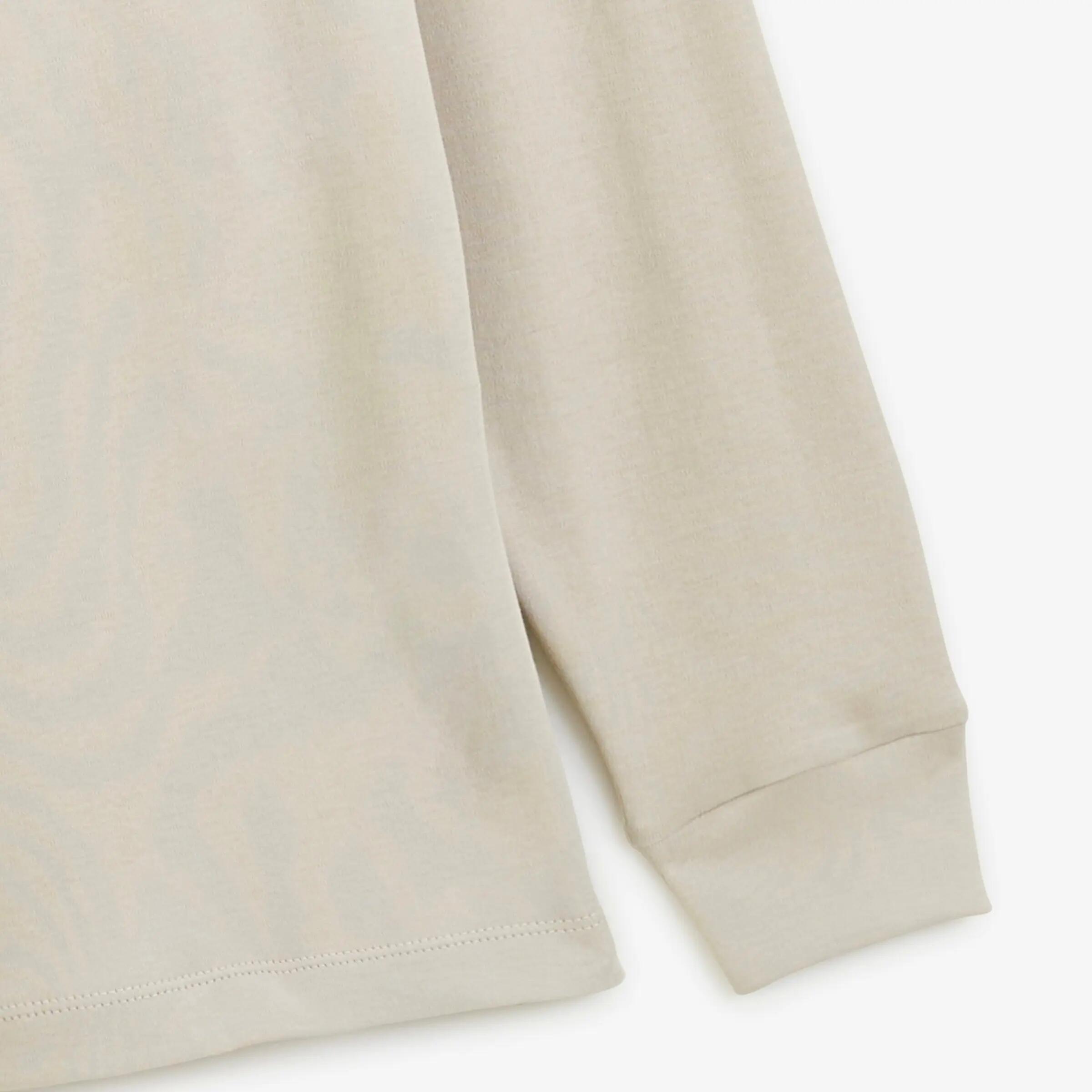 Polo zippé manches longues en coton interlock beige travertin 4/5