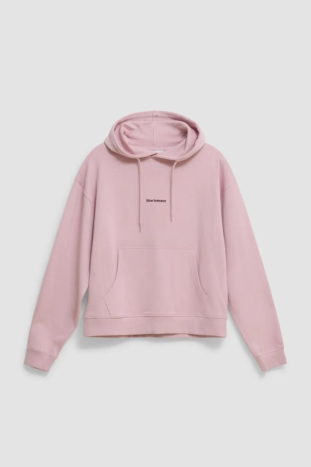 Sudadera con Capucha de Mujer Blue Banana de Algodón Orgánico Reef Light Pink 4/4