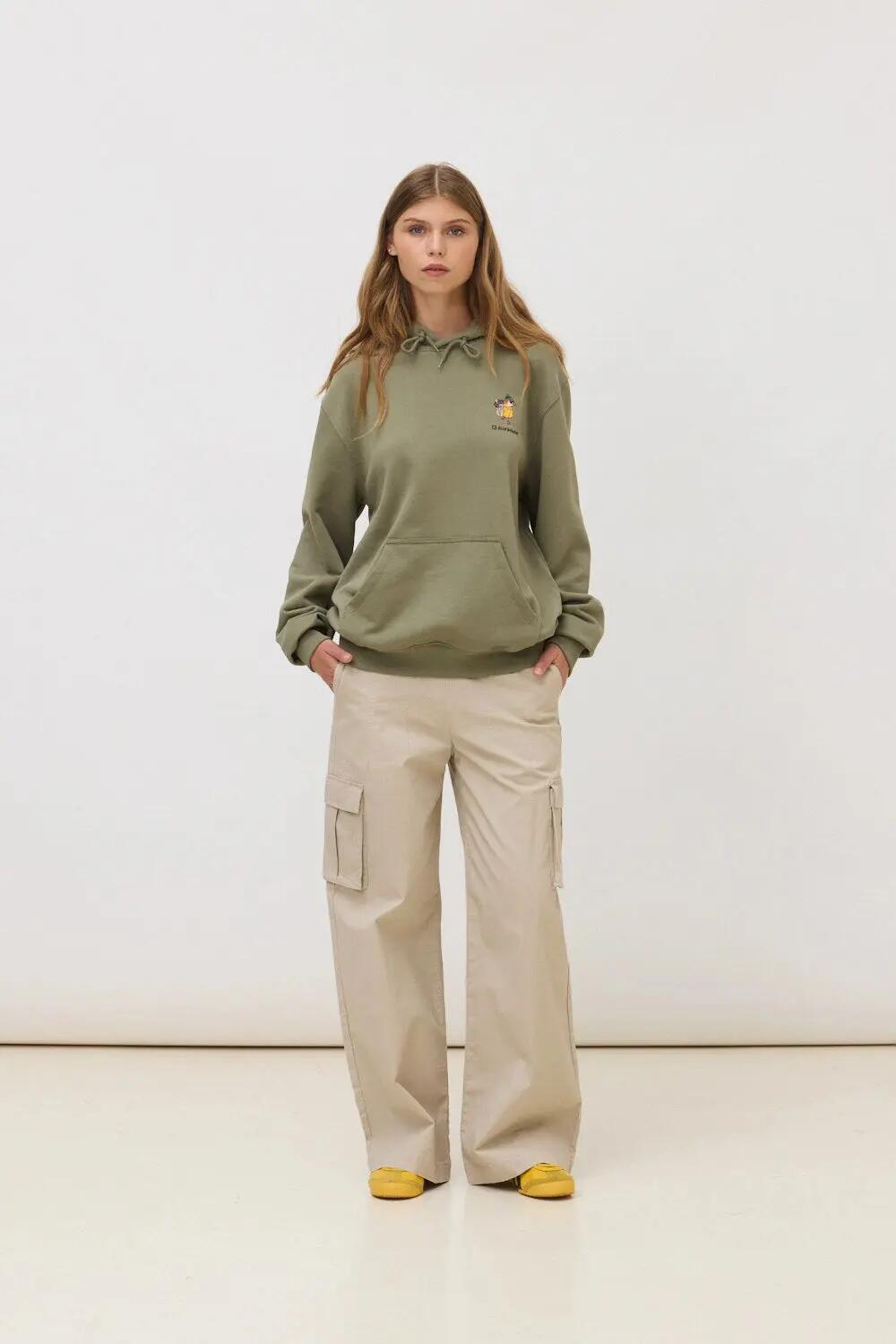 Sudadera con Capucha Blue Banana de 100% Algodón Orgánico Hiker Olive Green 6/6