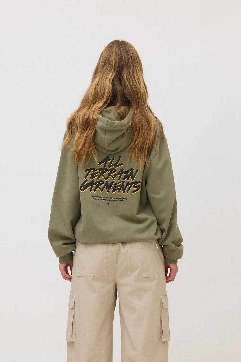 Sudadera con Capucha Blue Banana de 100% Algodón Orgánico Hiker Olive Green 5/6