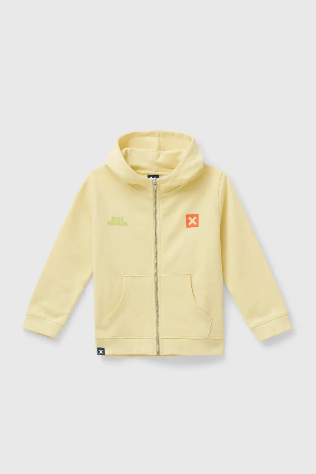 Sudadera con Capucha Kids Blue Banana 100% Algodón Orgánico Trail Light Yellow 4/4