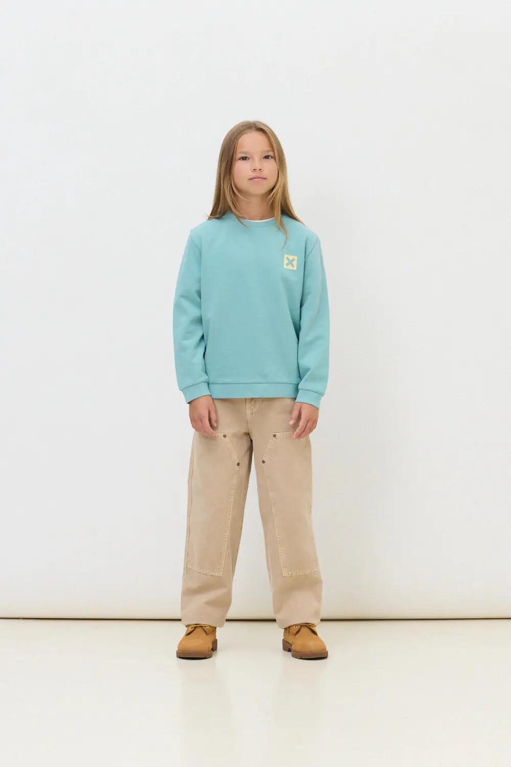 Sudadera Kids Blue Banana de 100% Algodón Orgánico Nature Dusty Sea 3/4