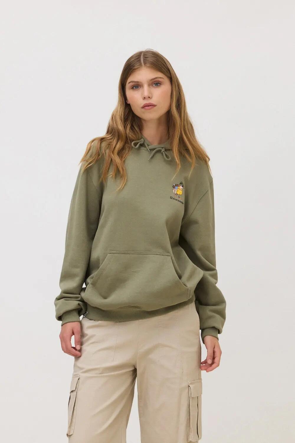 Sudadera con Capucha Blue Banana de 100% Algodón Orgánico Hiker Olive Green 4/6