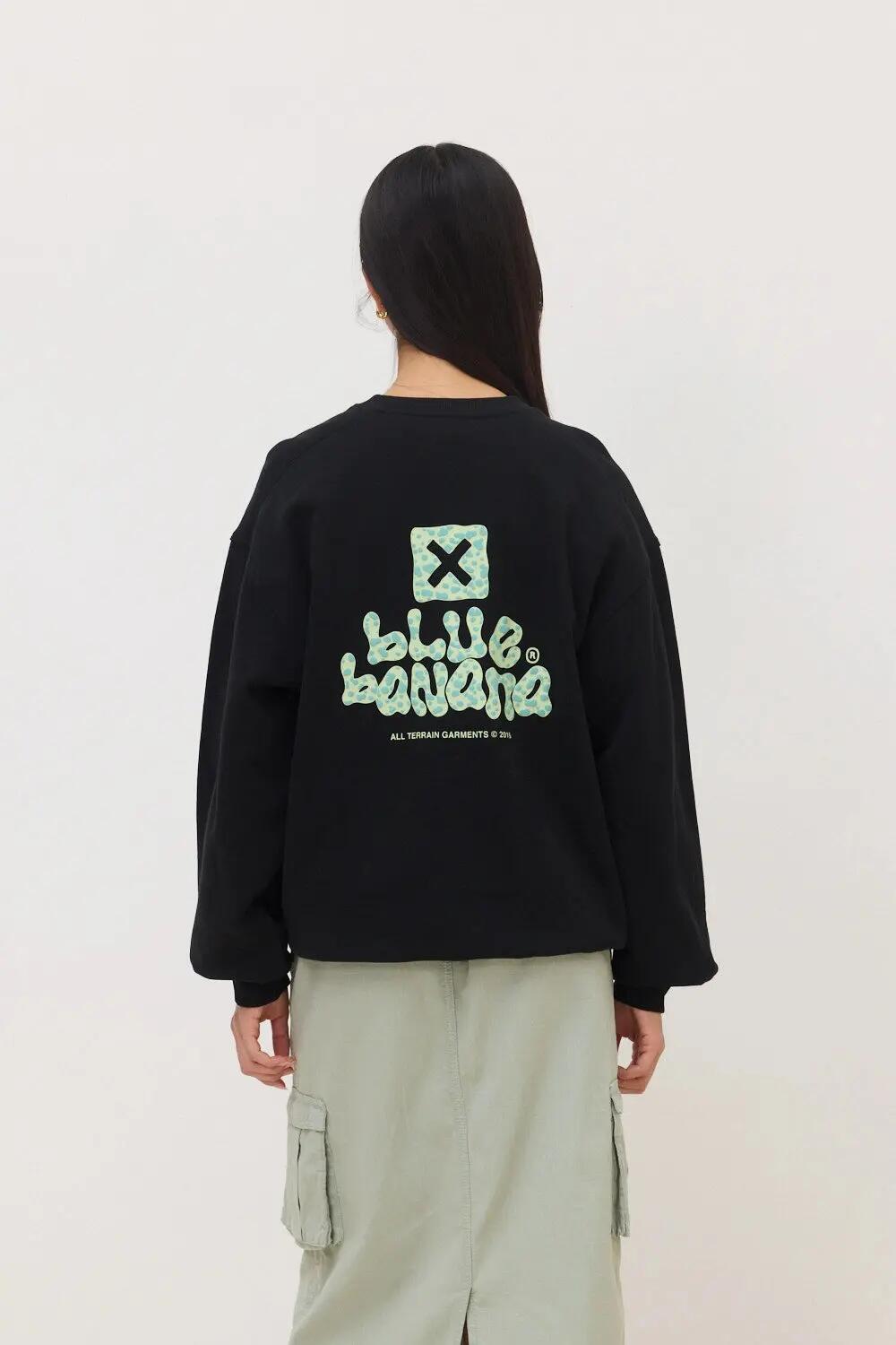 Sudadera Blue Banana de 100% Algodón Orgánico Puffy Negra 5/7