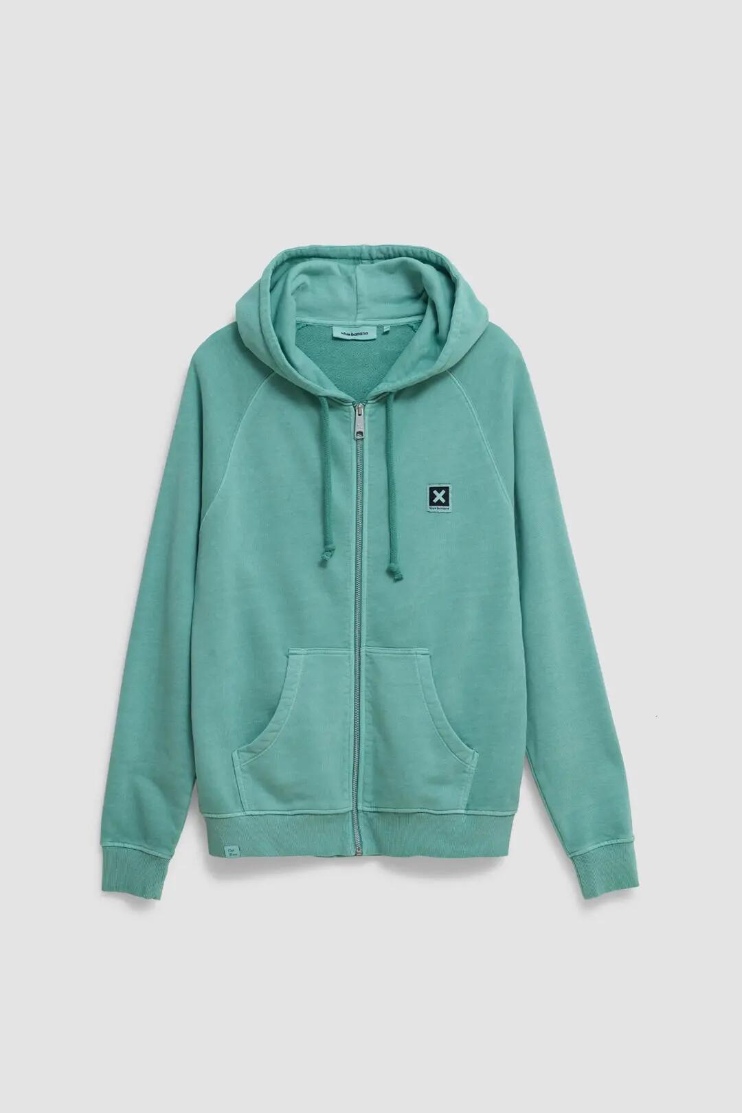 Sudadera con Capucha Blue Banana de 100% Algodón Orgánico Iconic Dusty Acqua 7/7