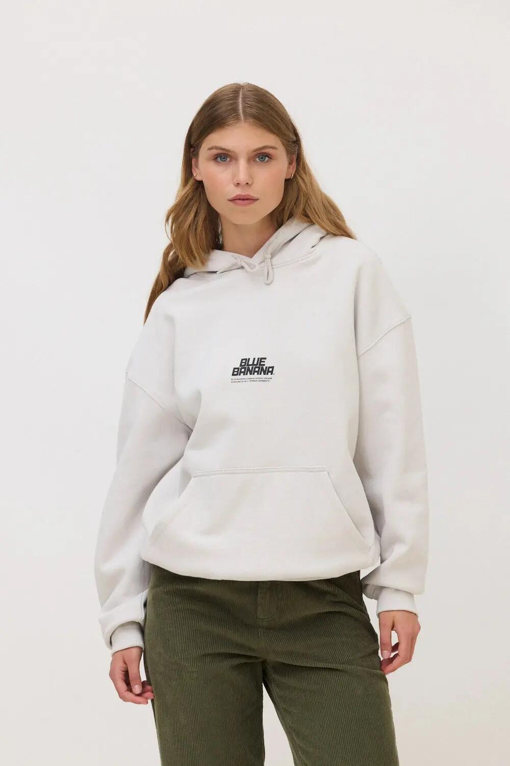 Sudadera con Capucha Blue Banana de 100% Algodón Orgánico Nordic Light Grey 4/7