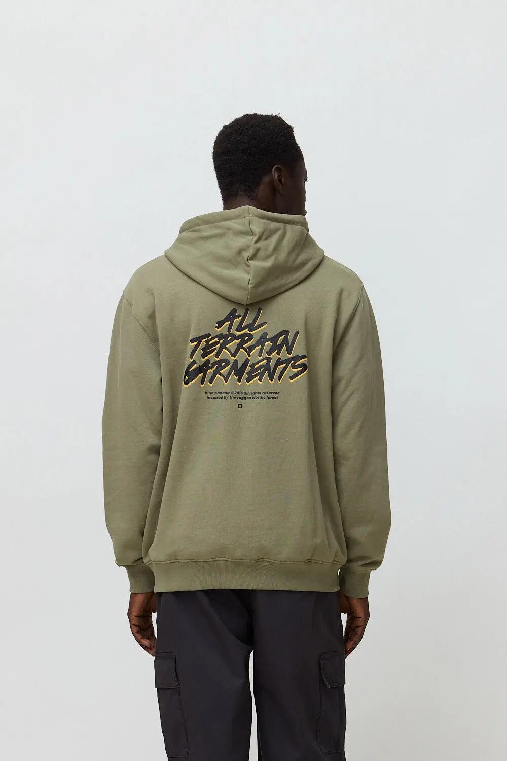 Sudadera con Capucha Blue Banana de 100% Algodón Orgánico Hiker Olive Green 2/6