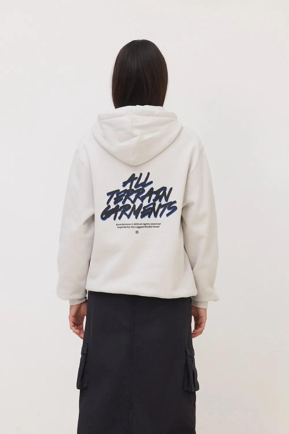 Sudadera con Capucha Blue Banana de 100% Algodón Orgánico Hiker Light Grey 5/7